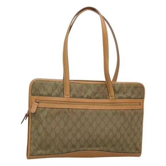 GUCCI GG Canvas Shoulder Bag Beige Gold - Picture 1 of 16